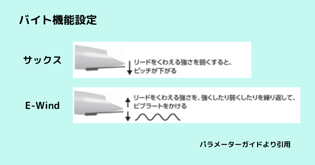 エアロフォンAE-20のバイト機能設定